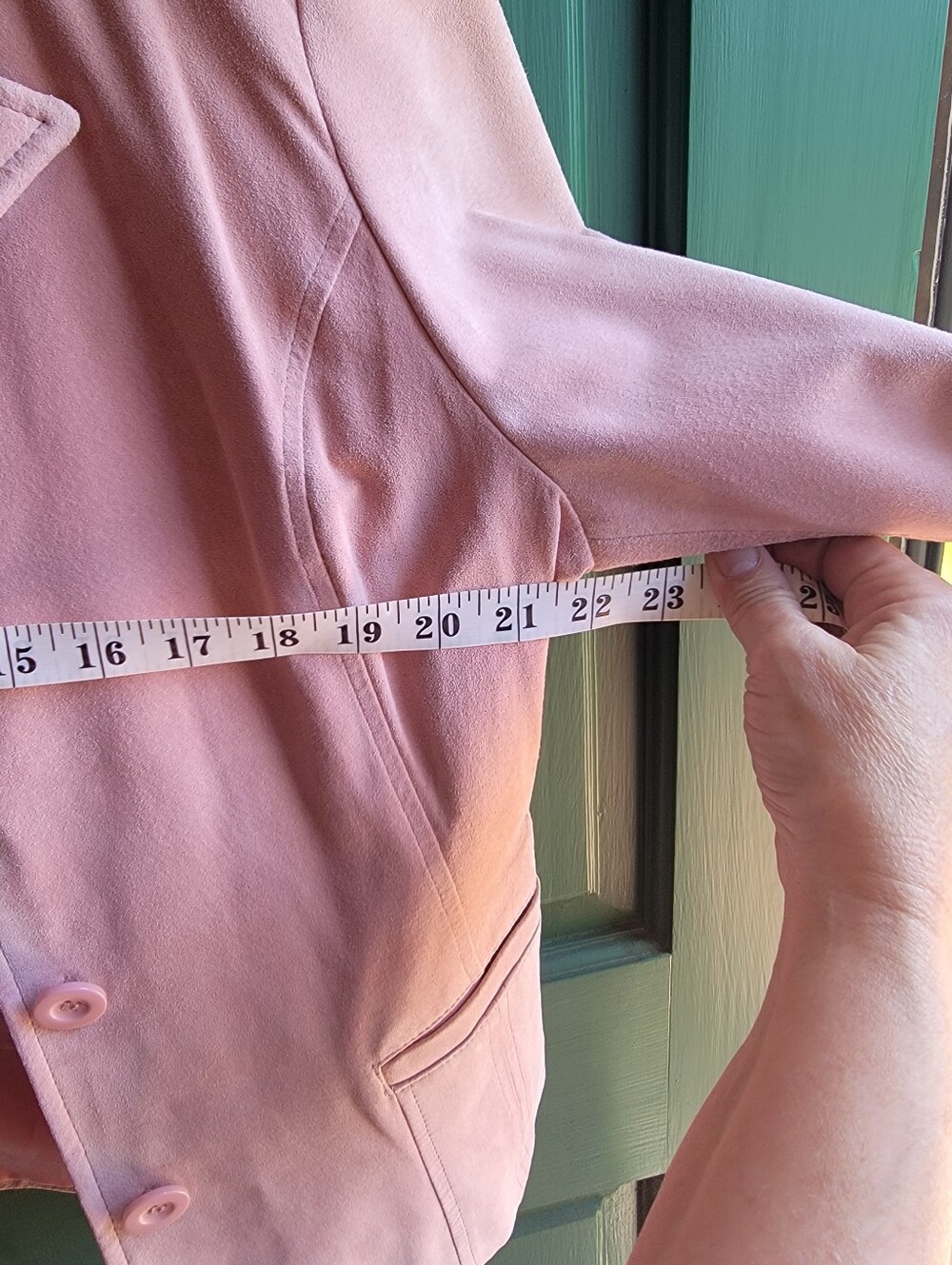 Vintage Women's Pink Genuine Leather Blazer Jacket Sz 12 - Picture 5 of 5